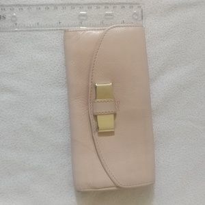Chloe lily gold pink long leather wallet clutch